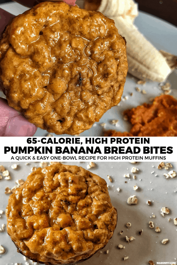 This healthy take on banana bread muffins delivers 7 grams of protein with only 65 calories per muffin! 