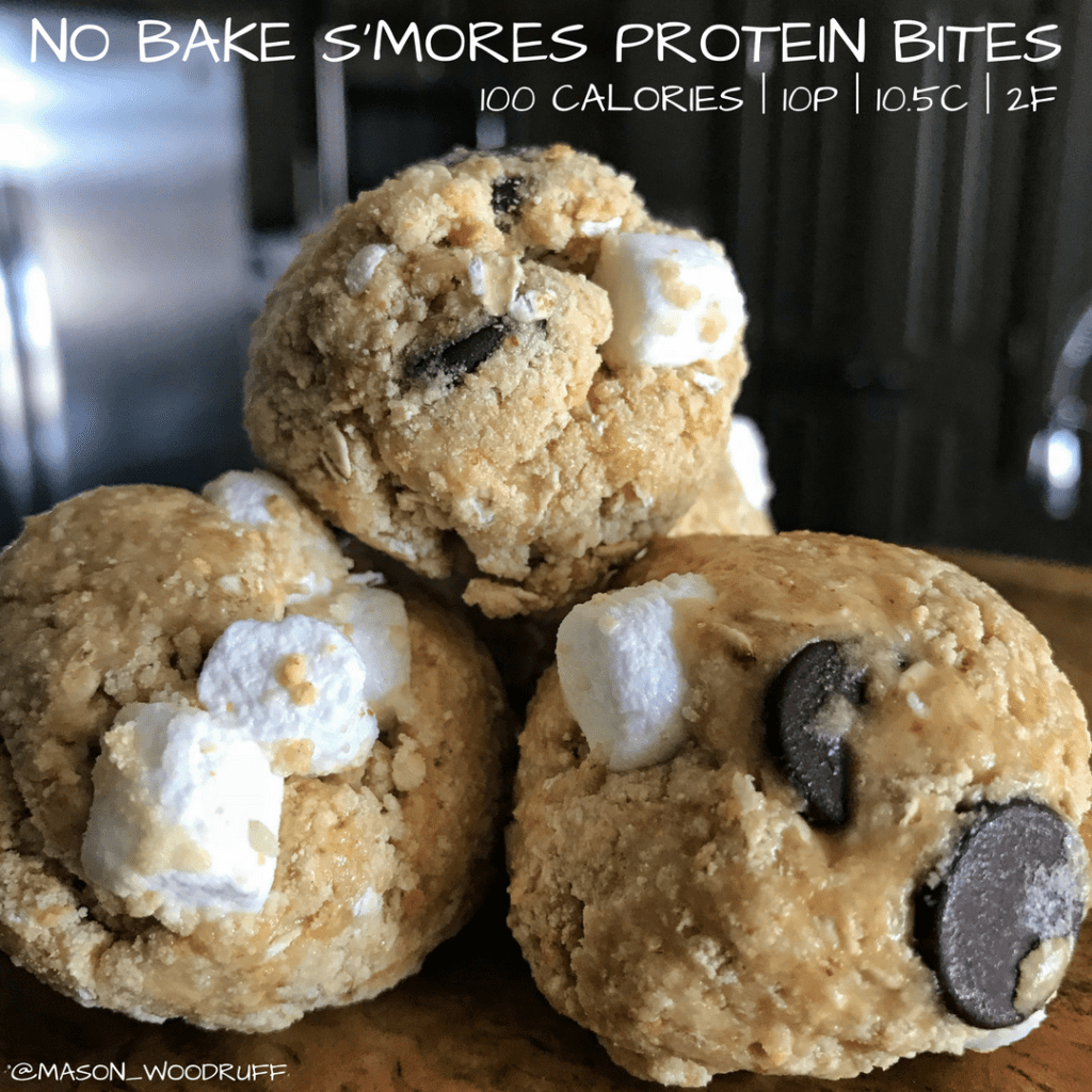 Nothing that tastes as good as these no bake s'mores protein bites should have 10 grams of protein and 100 calories per serving. Made with all the traditional s'mores ingredients, you'll never know you're snacking on a healthy, macro friendly treat.