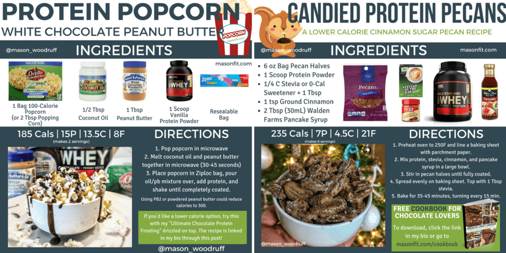 healthy popcorn recipe and low calorie candied nuts recipe