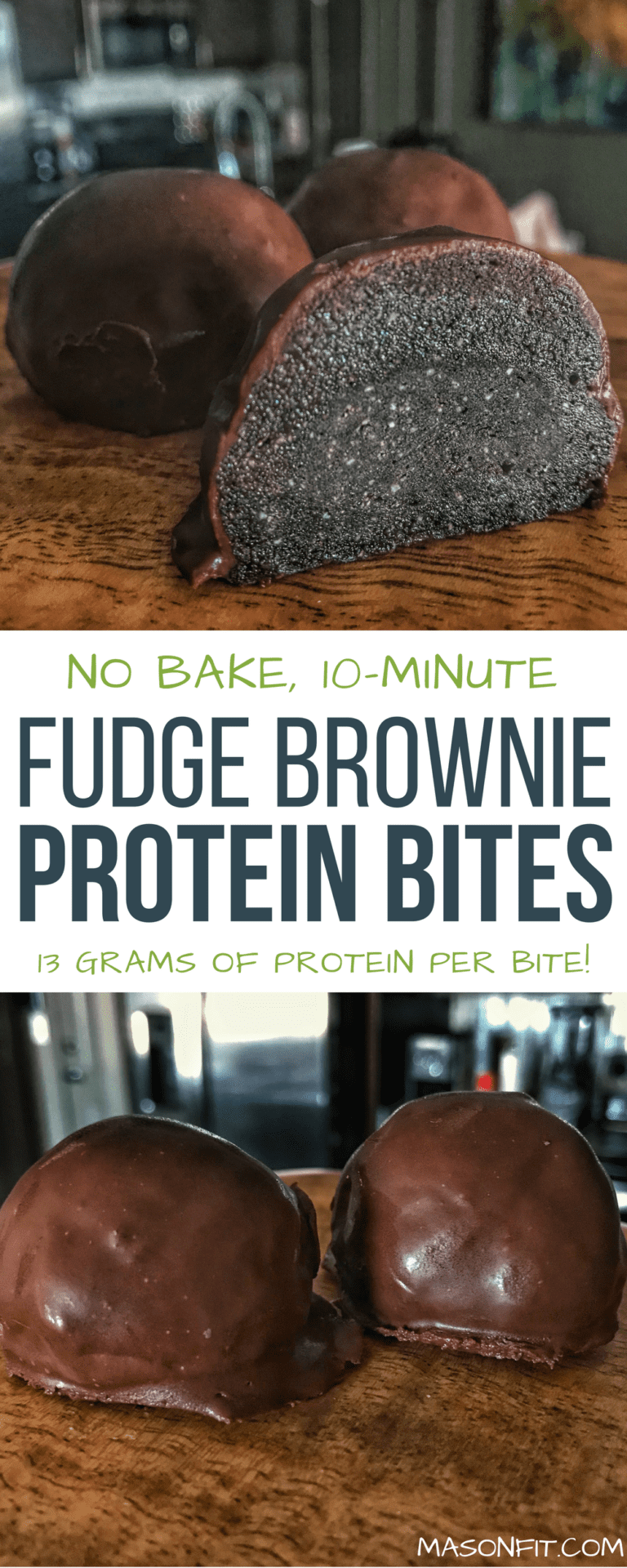 High Protein No Bake Fudge Brownie Bites Recipe