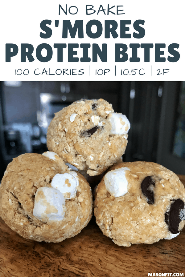100Calorie, Quick and Easy No Bake S'mores Protein Bites
