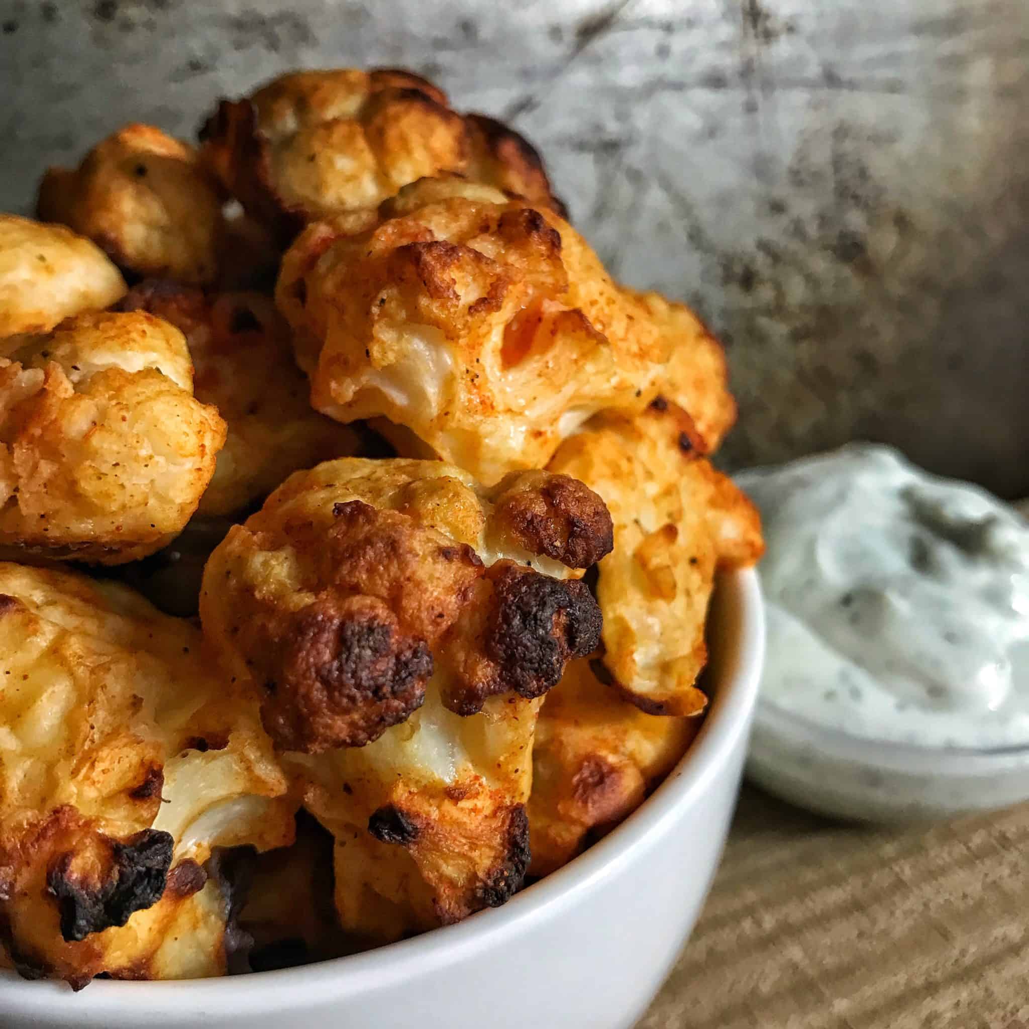 high protein buffalo cauliflower wings Mason Woodruff