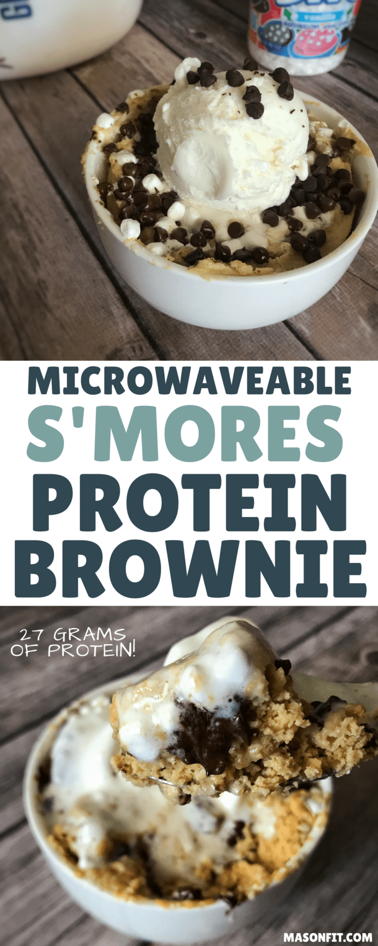 3-Minute High Protein Brownie: Microwaveable S'mores Brownie