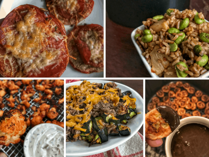 Some of the easiest air fryer recipes you'll find with an eye towards keeping things higher in protein and lower in calories. Most recipes on the list are ready in 10-15 minutes max and have ingredient lists you can count on one hand.