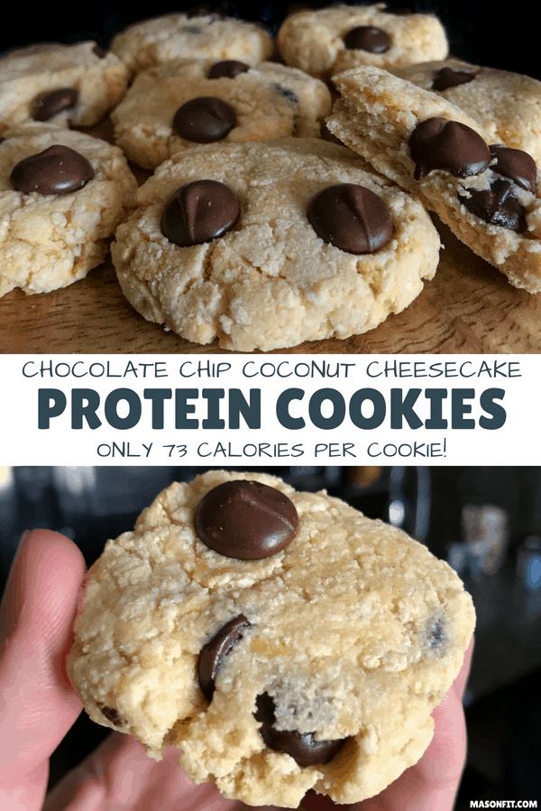 A delicious protein cookie recipe that's not loaded with calories and fat. Three cookies will only cost you 219 calories and 22 grams of carbs.