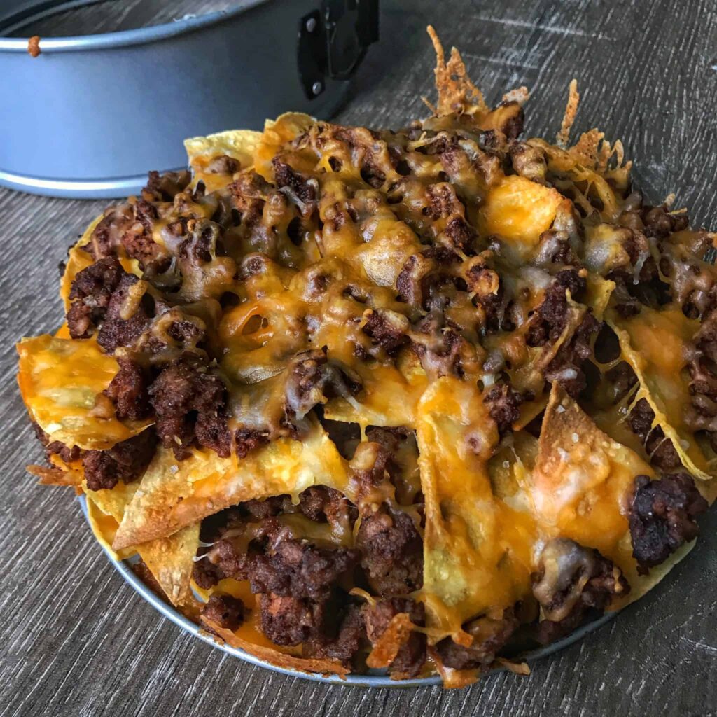 chorizo and beef healthy nachos