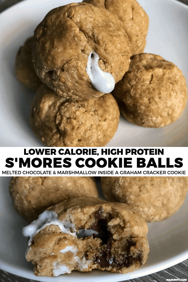 Does it get any better than melted chocolate and marshmallows wrapped in graham cracker? These protein cookie balls provide 7 grams of protein and satisfy cookie cravings like no other.