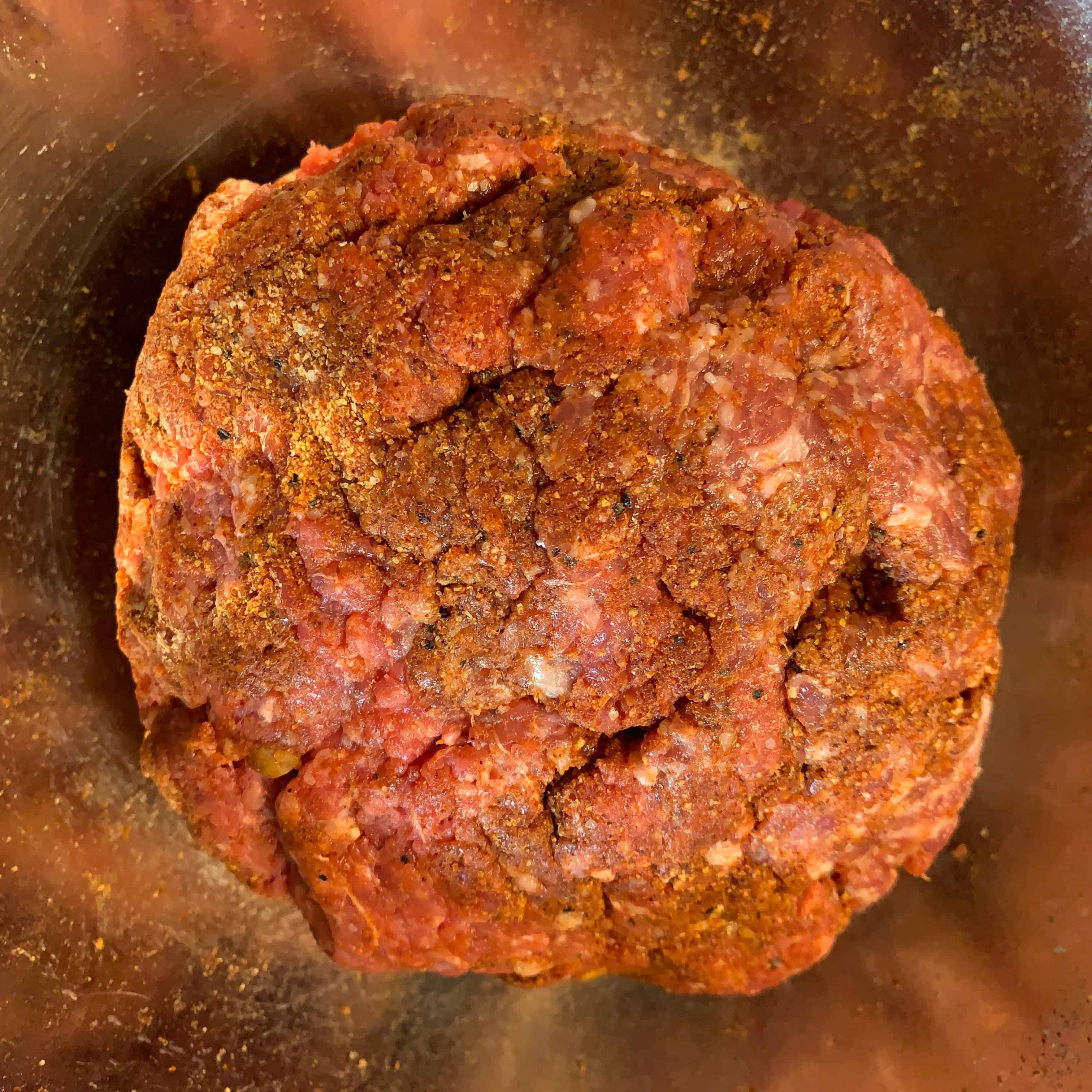 meatball formed before dividing into 24 meatballs