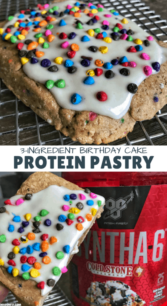 #sponsored If you're a fan of birthday cake, this 3-ingredient pastry will blow you away. With 57 grams of protein, it's a bonafide high protein treat.