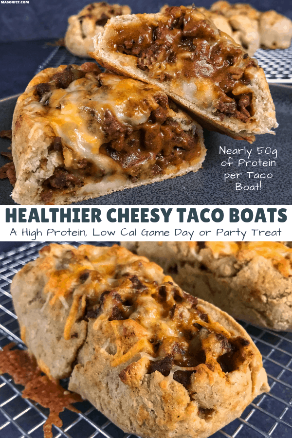 These extra cheesy taco boats are sure to impress at your next party and pack nearly 50 grams of protein into each taco boat.