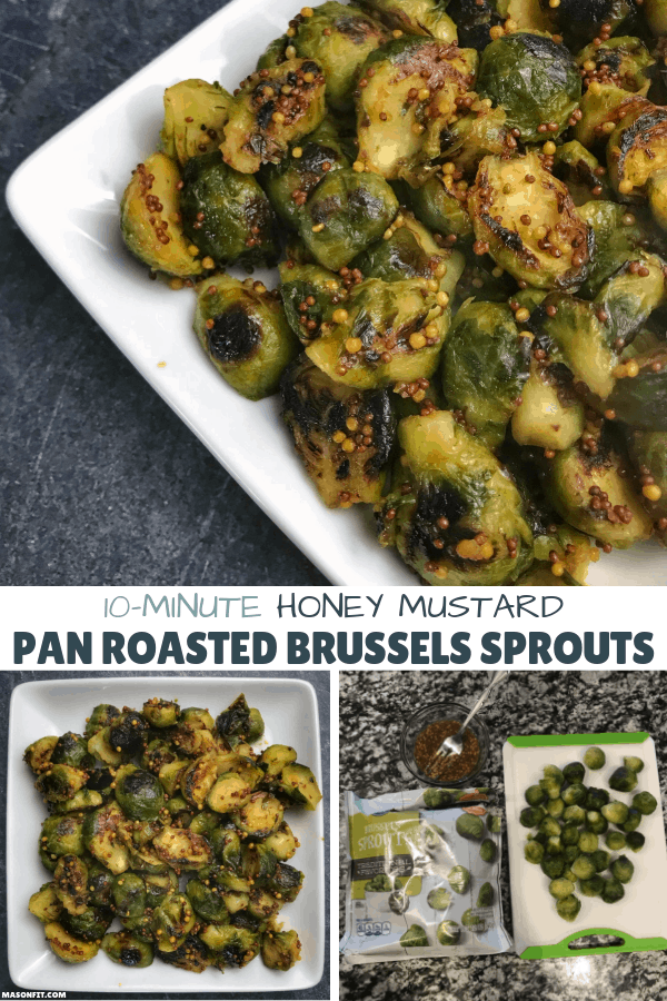 3-ingredient, 10-minute honey mustard pan roasted brussels sprouts and a look at some of the best flavors that go well with brussels sprouts. 