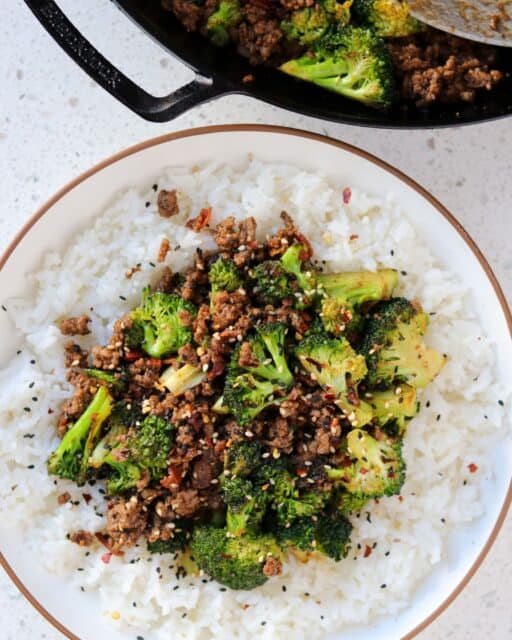 Sticky Sweet Ground Beef and Broccoli (6 Ingredients & 20 Minutes)