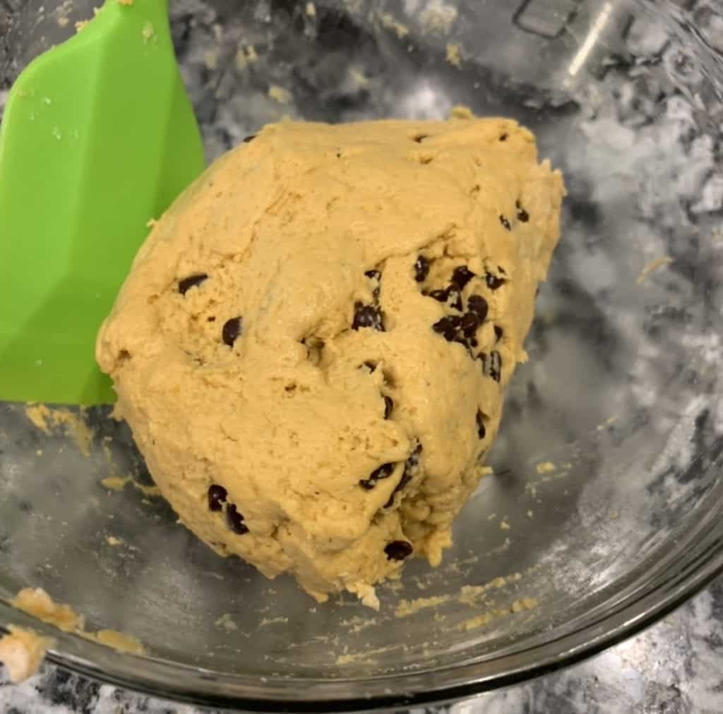 finished chocolate chip protein cookie dough