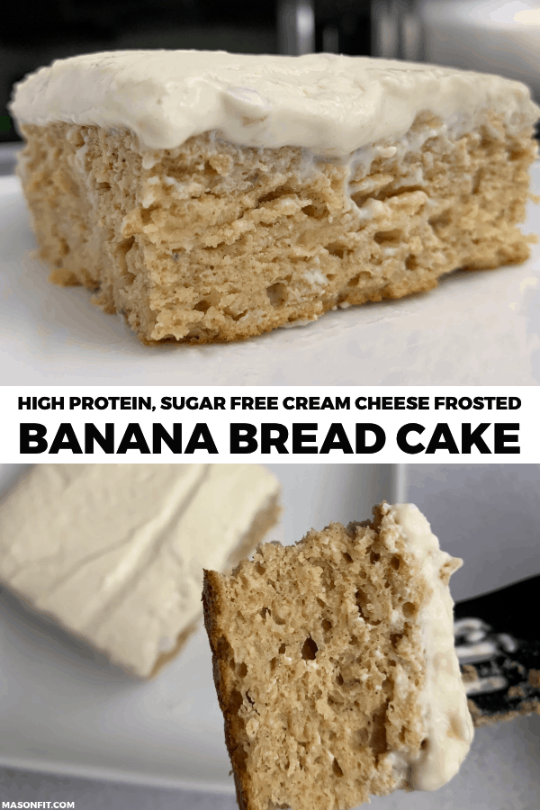 Combine the greatness of banana bread and frosted cake with this healthy banana bread cake. Each slice has 9 grams of protein and only 124 calories.