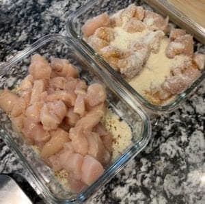 healthy garlic parmesan chicken pasta process shot 2