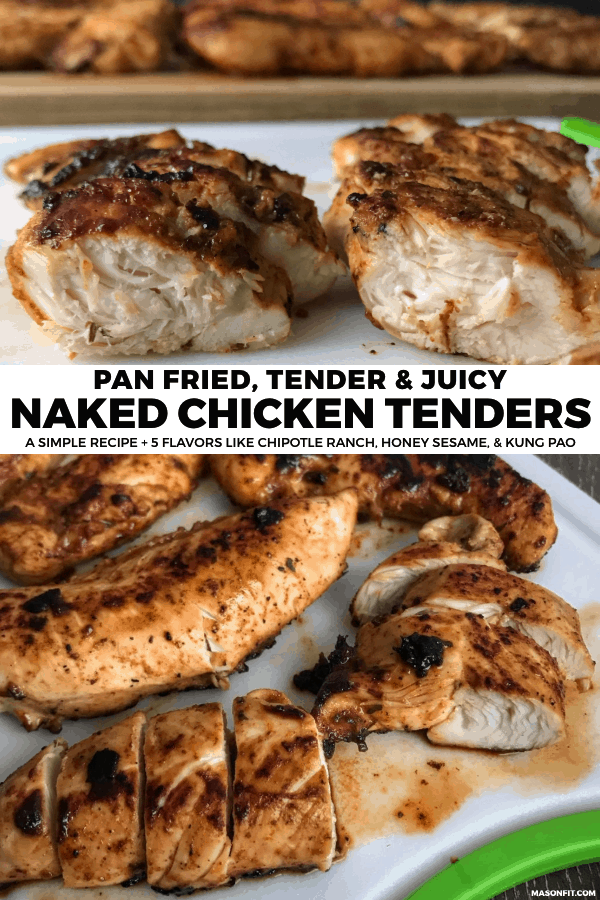 This naked chicken tenders recipe will be your new favorite way to cook chicken tenderloins or chicken breast on the stove or in a pan. 