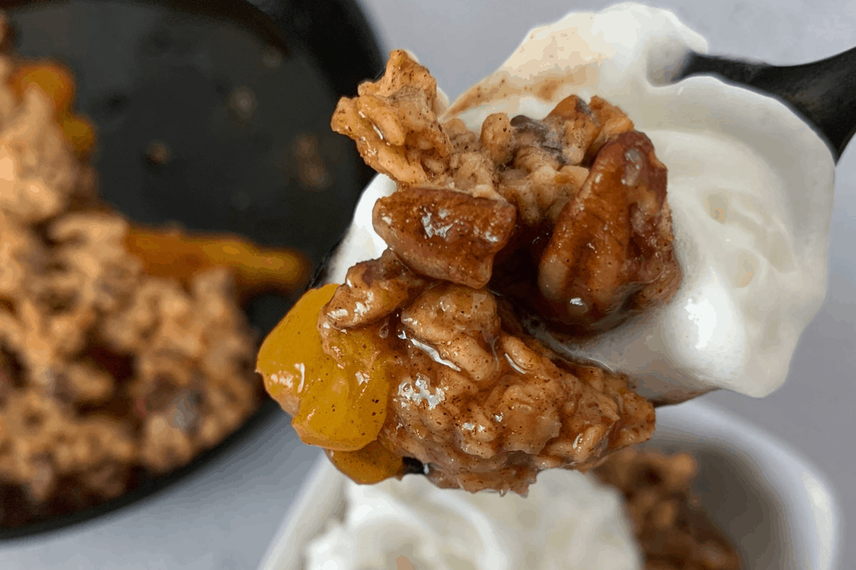 easy peach crisp with canned peaches