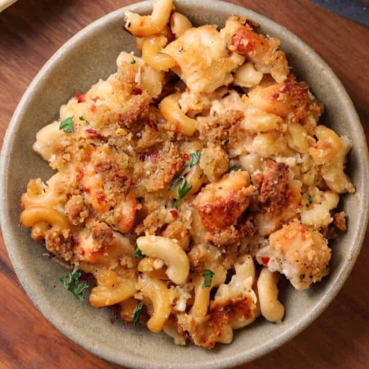 Garlic Parmesan Mac and Cheese with Chicken