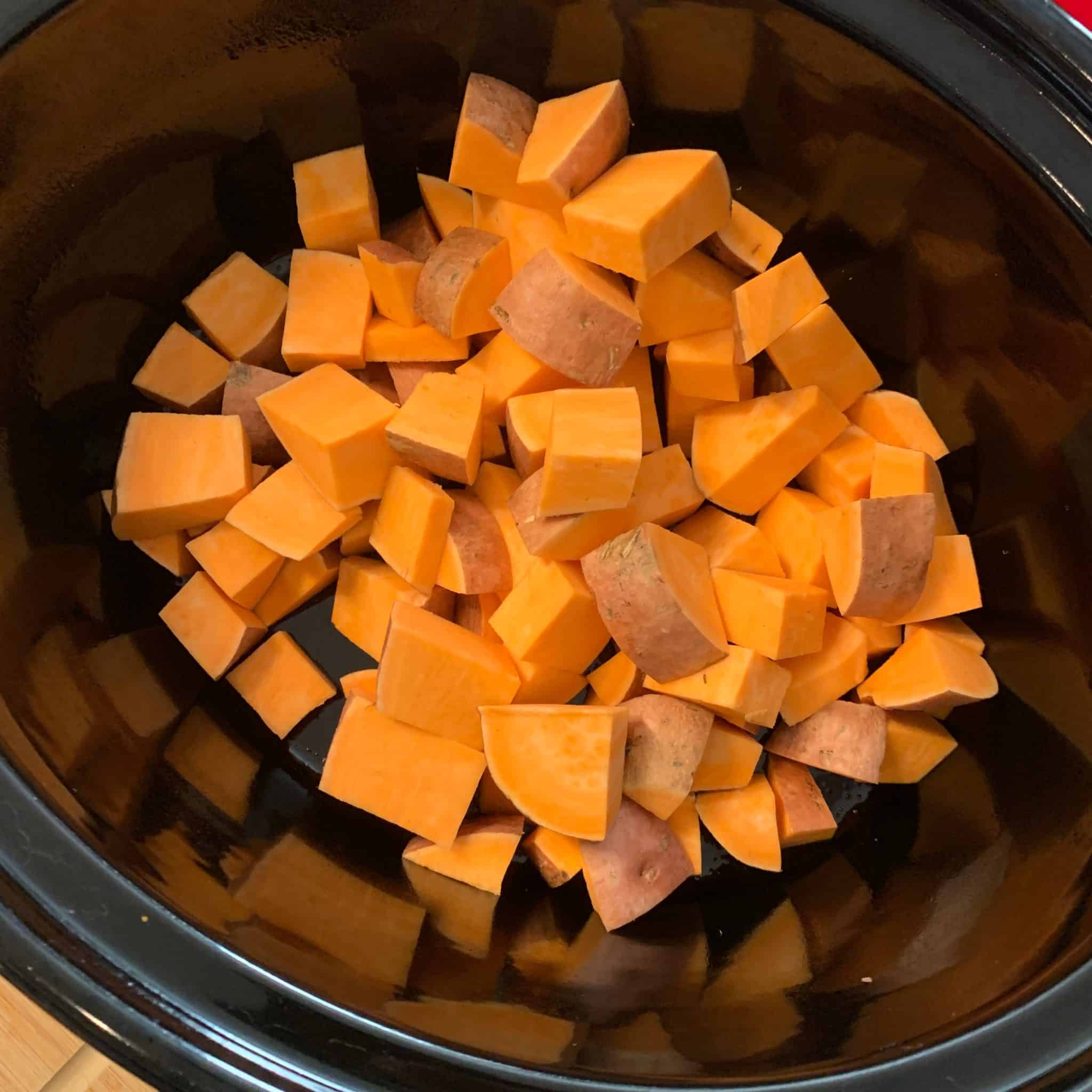 slow cooker sweet potato chili step 1