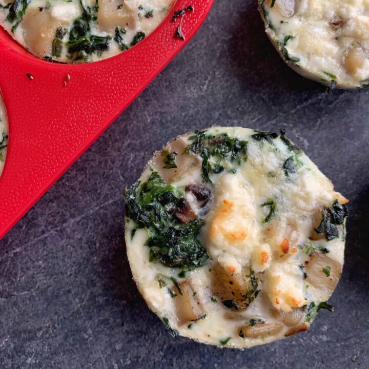 Spinach and Feta Egg White Cups with Potatoes and Mushrooms