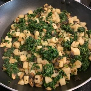 potato mushroom spinach and feta egg white cups step 2