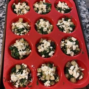 potato mushroom spinach and feta egg white cups step 4