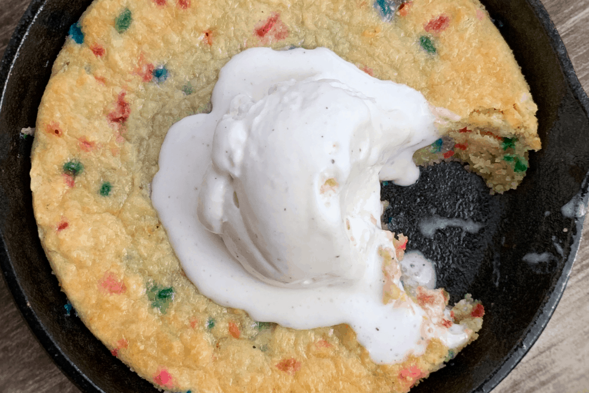 high protein birthday cake low carb skillet cookie