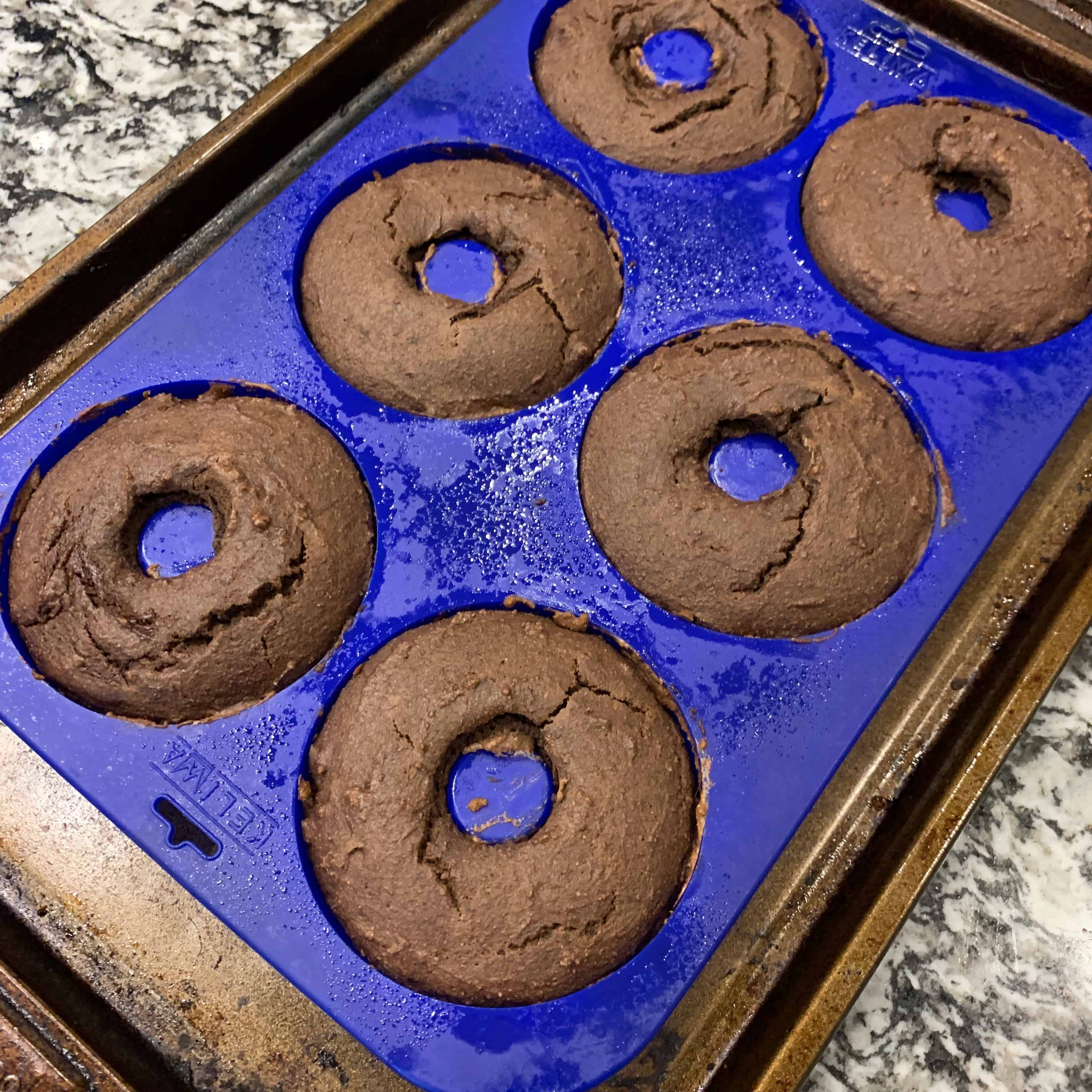 baked donuts after coming out of the oven