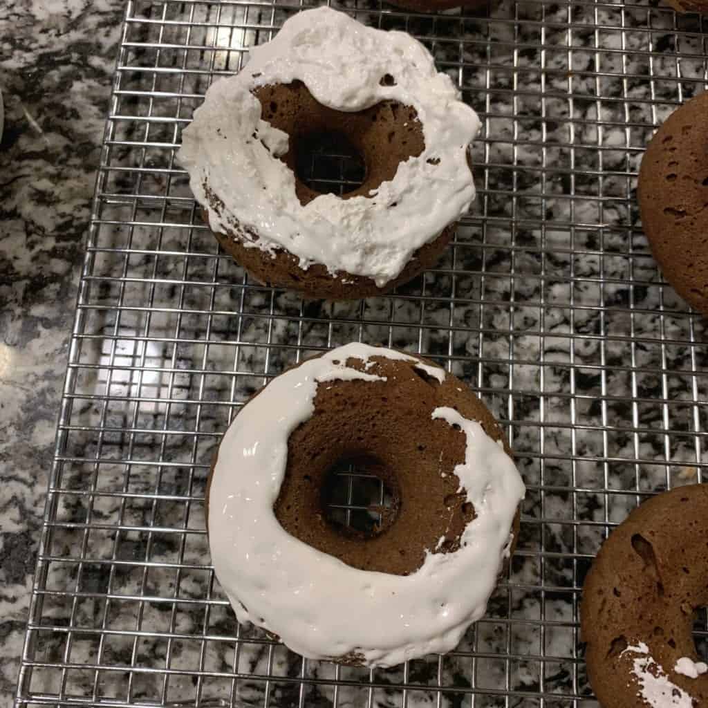 baked donuts with marshmallow creme on top