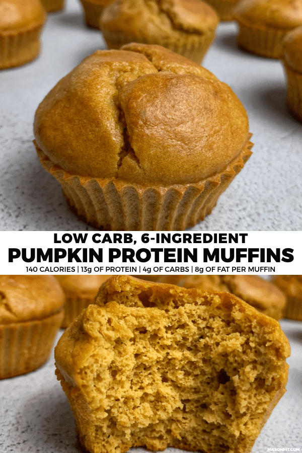 6-Ingredient Low Carb Pumpkin Protein Muffins Recipe