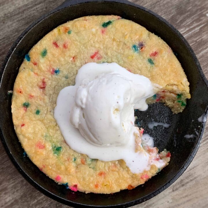 low carb skillet cookie with protein powder