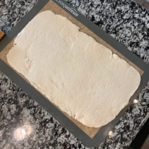 2 ingredient dough on a baking mat