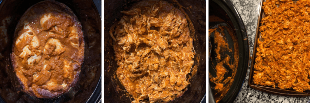 the slow cooker chipotle pineapple chicken during cooking