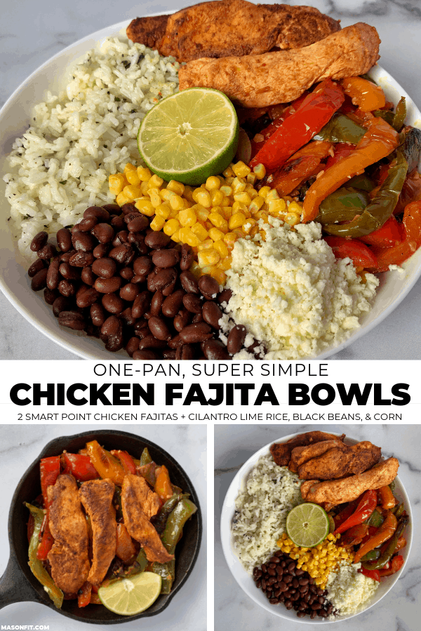 One-Pan Fajita Chicken Burrito Bowls Recipe - Mason Woodruff