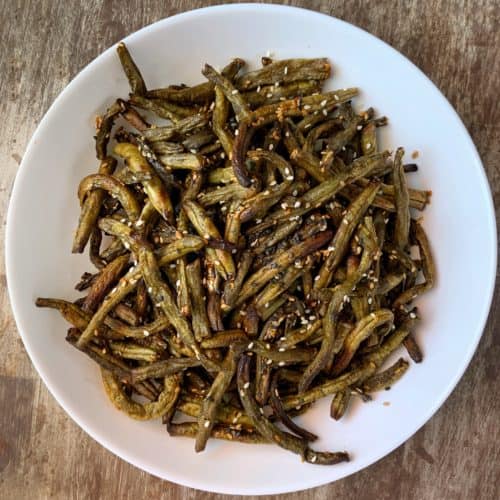 Spicy Sesame Air Fryer Green Beans Kinda Healthy Recipes