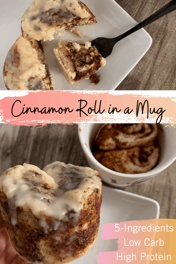 Cinnamon Roll in a Mug: A Lower Carb Microwave Cinnamon Roll Recipe
