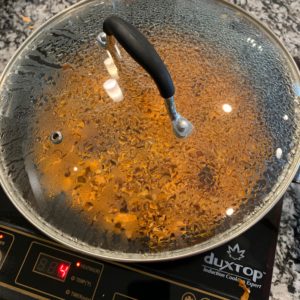 covered pan with sweet potato hash browns
