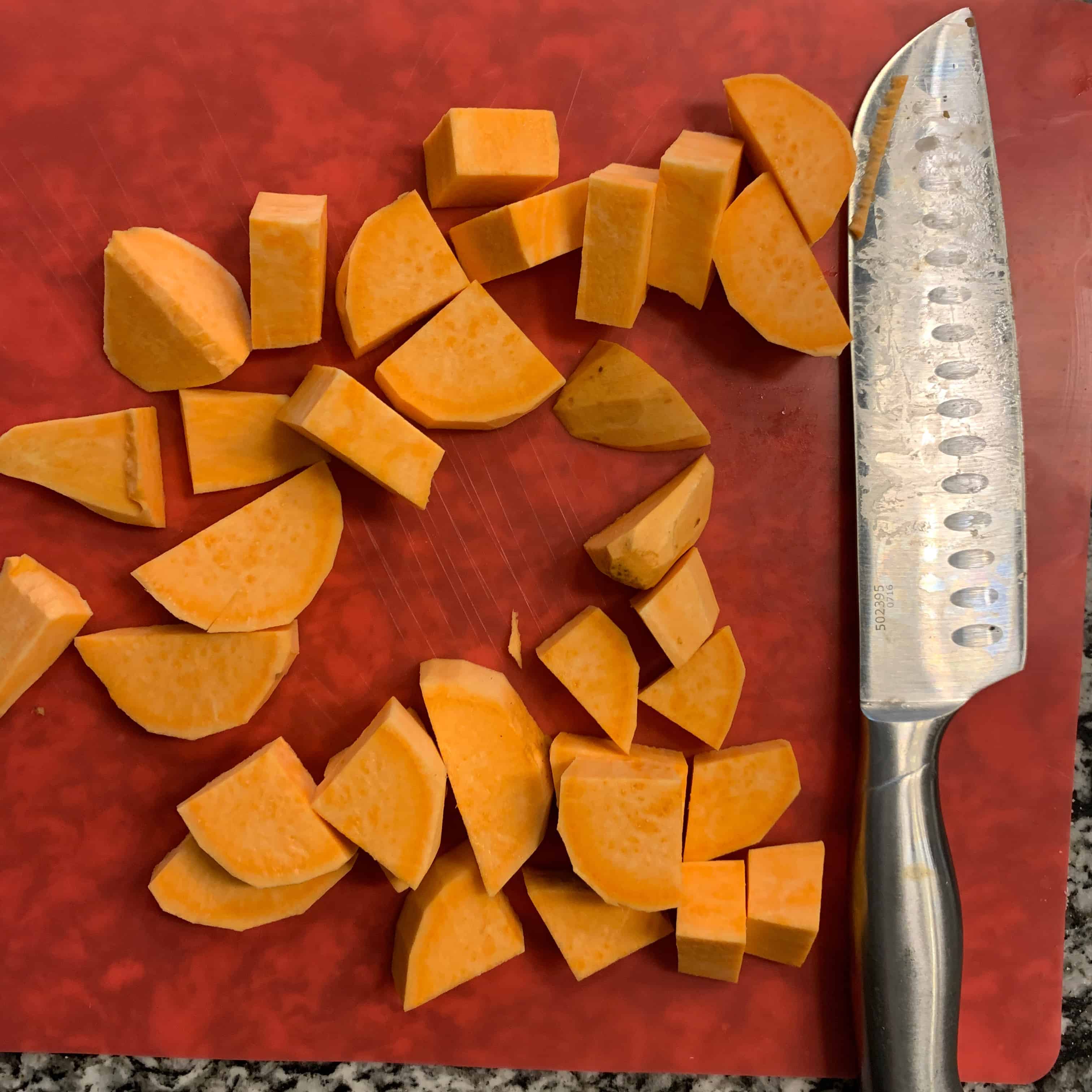 peeled sweet potato chopped into pieces