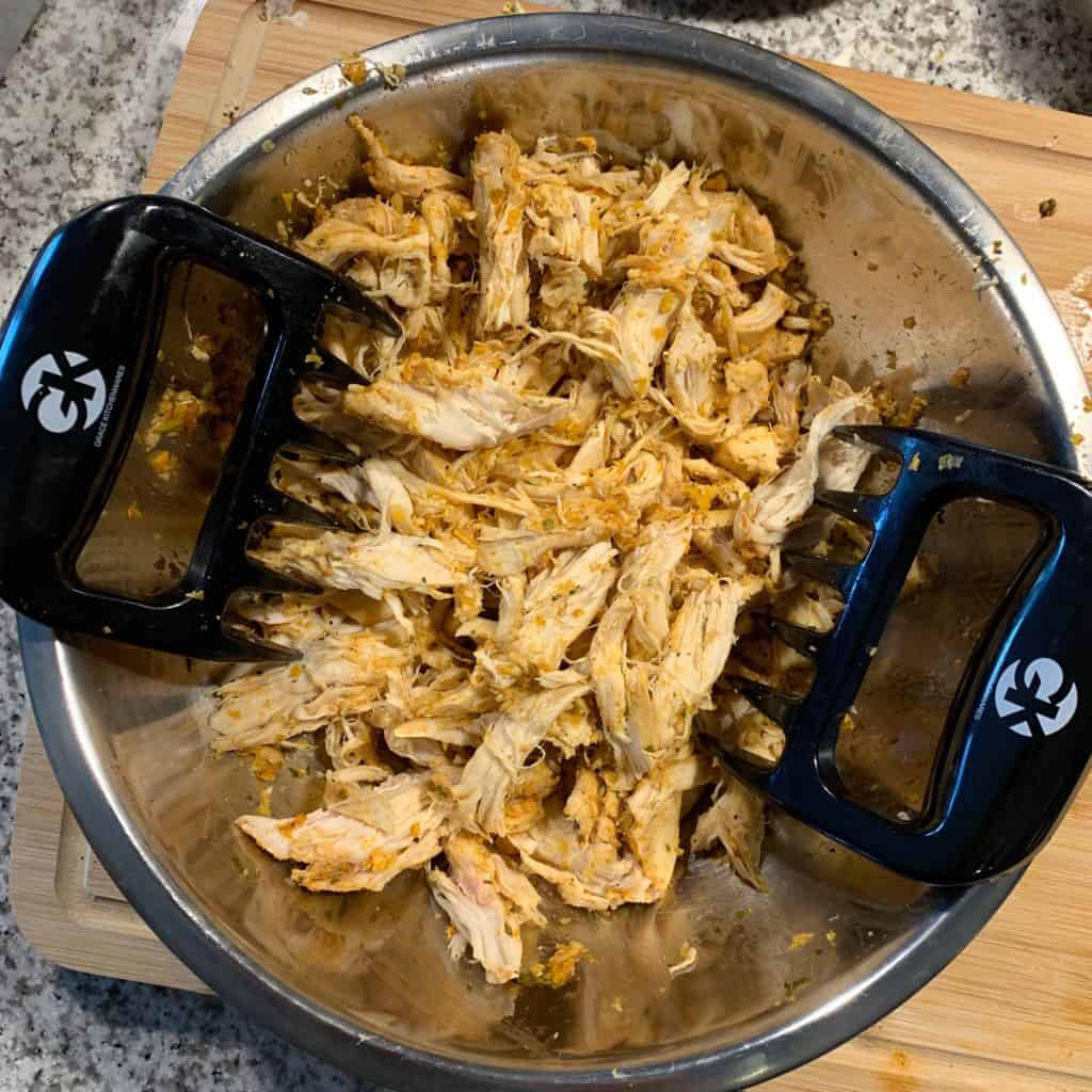 spicy citrus chicken shredded with meat claws