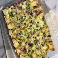 healthy low carb creamy chicken enchiladas recipe
