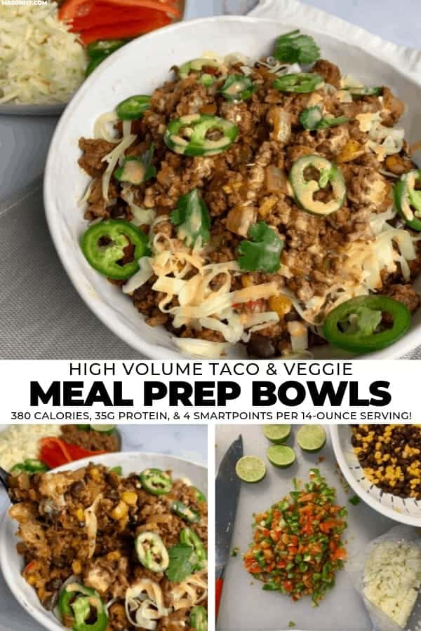 Having trouble staying full? These meal prep bowls will put an end to that. Each bowl weighs nearly 1 pound, has 35 grams of protein, 380 calories, and just 4 SmartPoints.