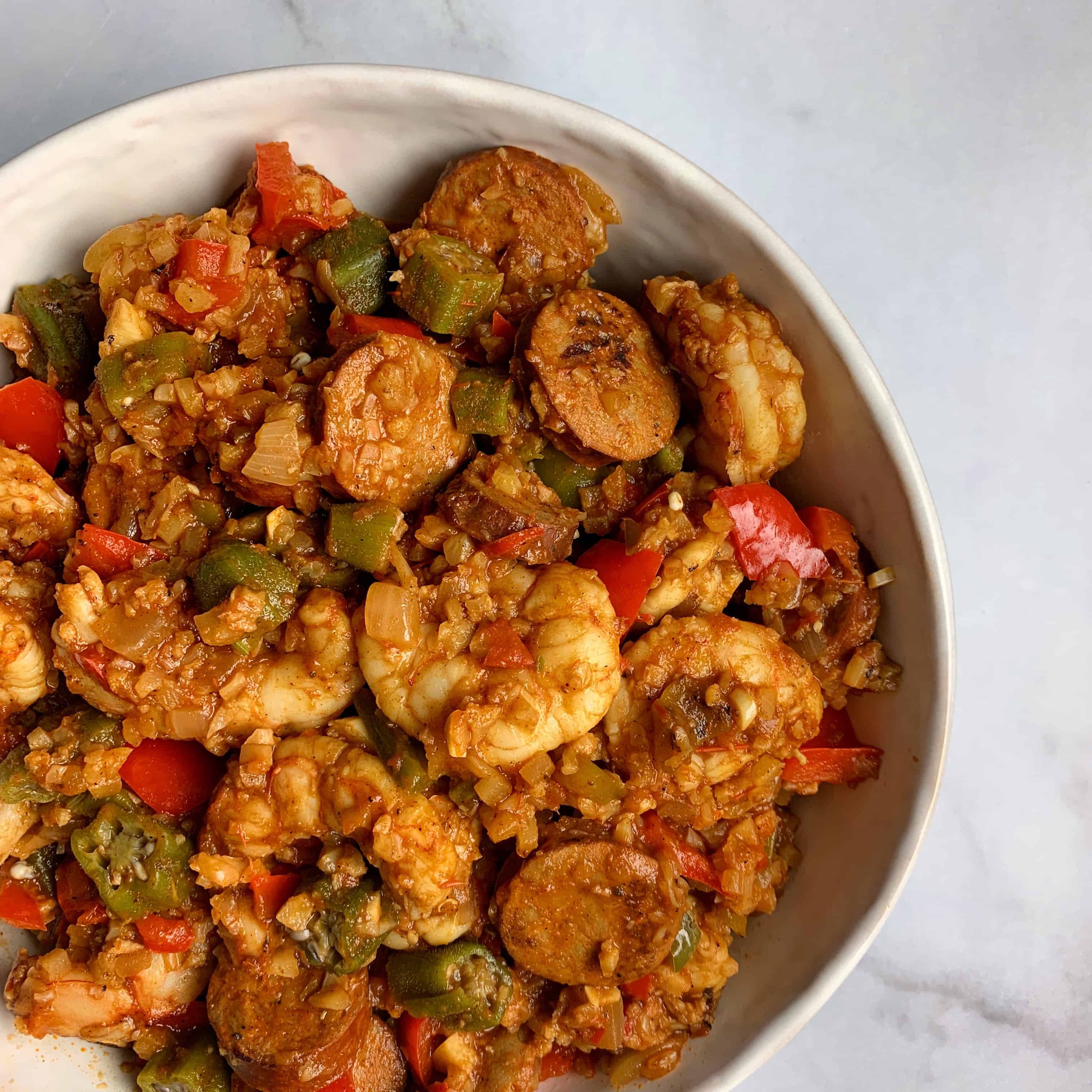 Low Carb Jambalaya with Cauliflower Rice Perfect for Meal Prep