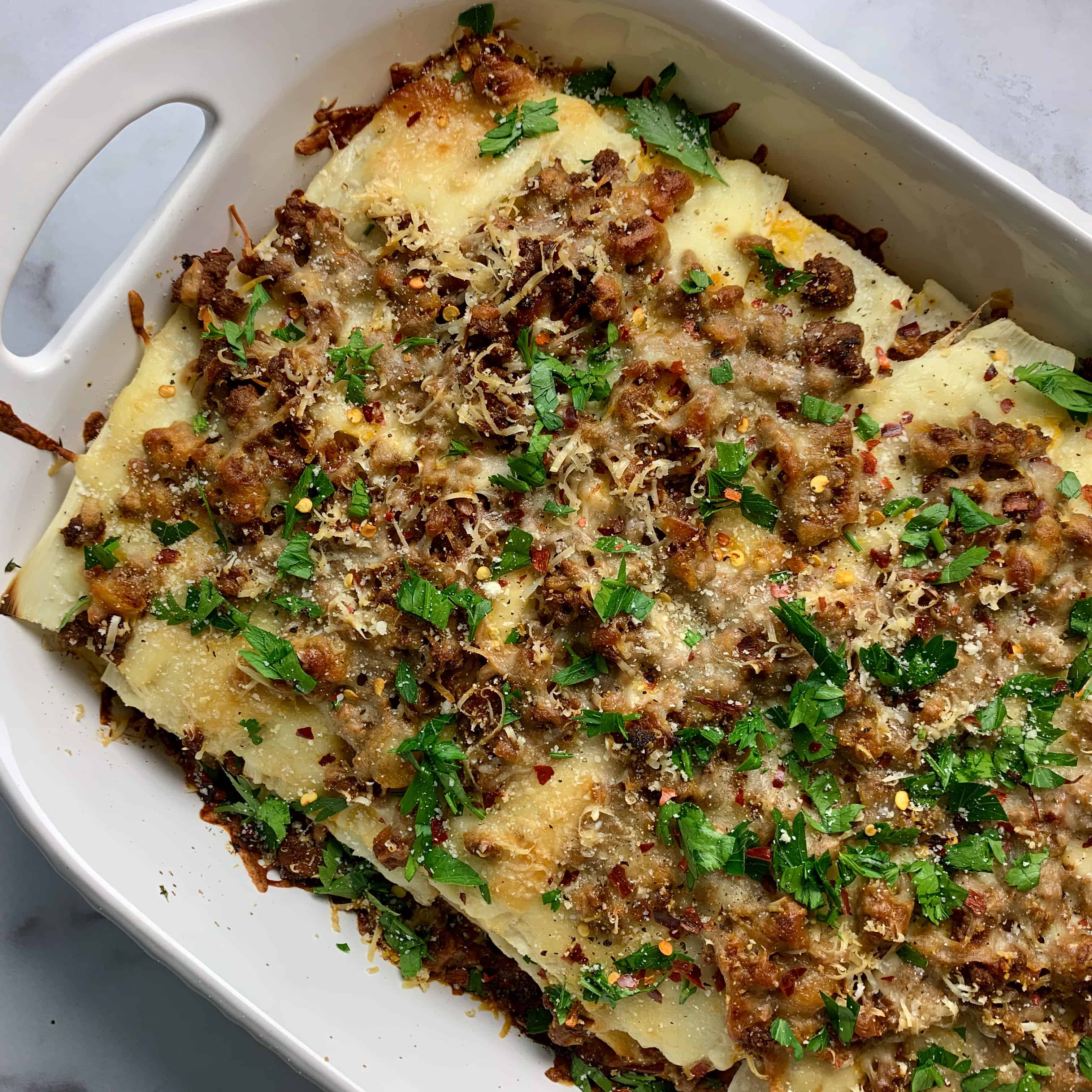 The Easiest Low Carb Lasagna (No Zucchini or Eggplant)