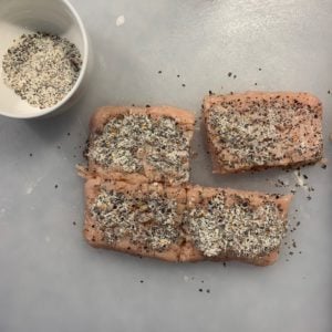 spices on the ground chicken