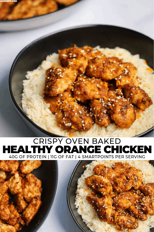 You'll love this healthy Chinese take-out alternative! This baked orange chicken is loaded with sweet and spicy flavors and every serving has a super filling 40g of protein with just 4 WW SmartPoints! 
