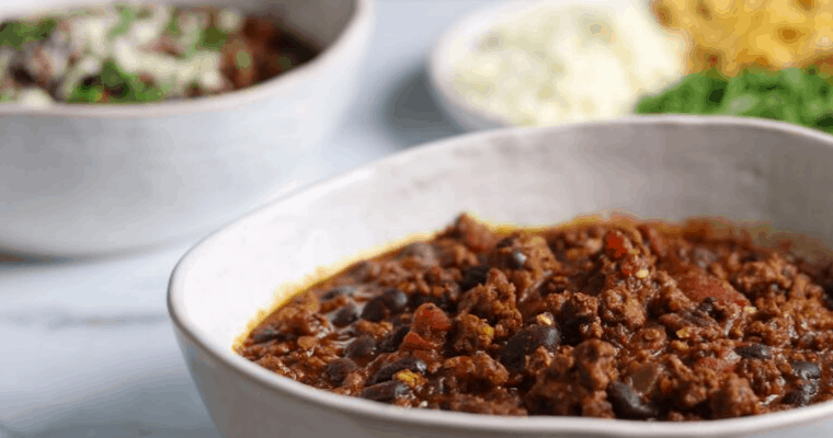 beef and black bean pineapple chipotle chili featured image