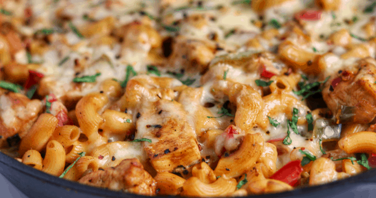 chicken fajita pasta bake recipe