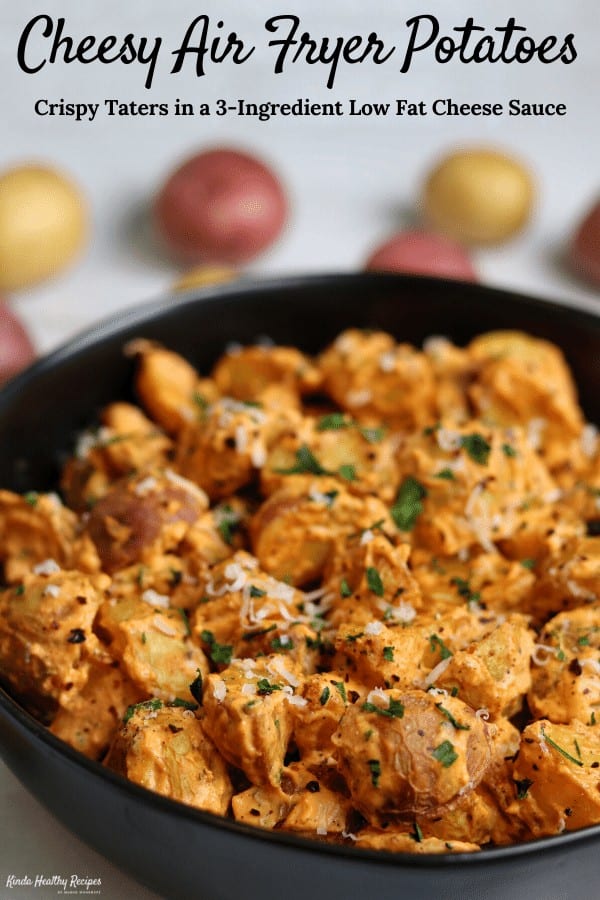 These cheesy air fryer potatoes are so easy to make and make the perfect weeknight side dish that can cook hands-off while you prepare your protein! 