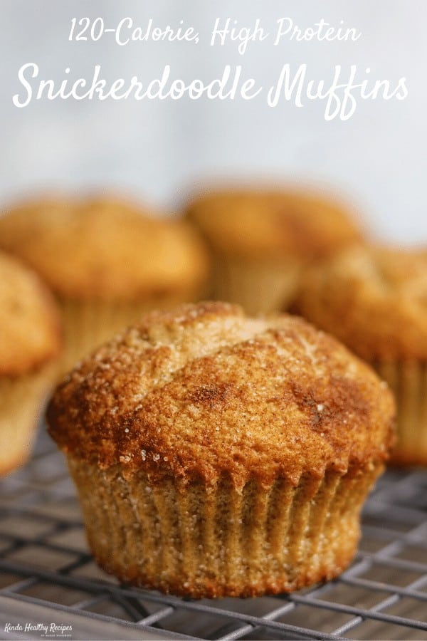 A simple recipe for light and fluffy snickerdoodle protein muffins with 10 grams of protein, 3 WW SmartPoints, and just 5 grams of carbs each! 