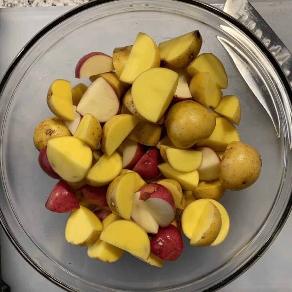 sliced mini potatoes for air frying